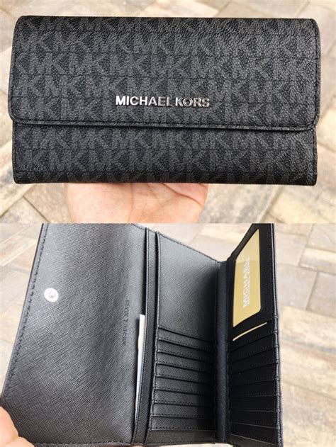 michael kors signature large slim wallet|clearance michael kors wallet.